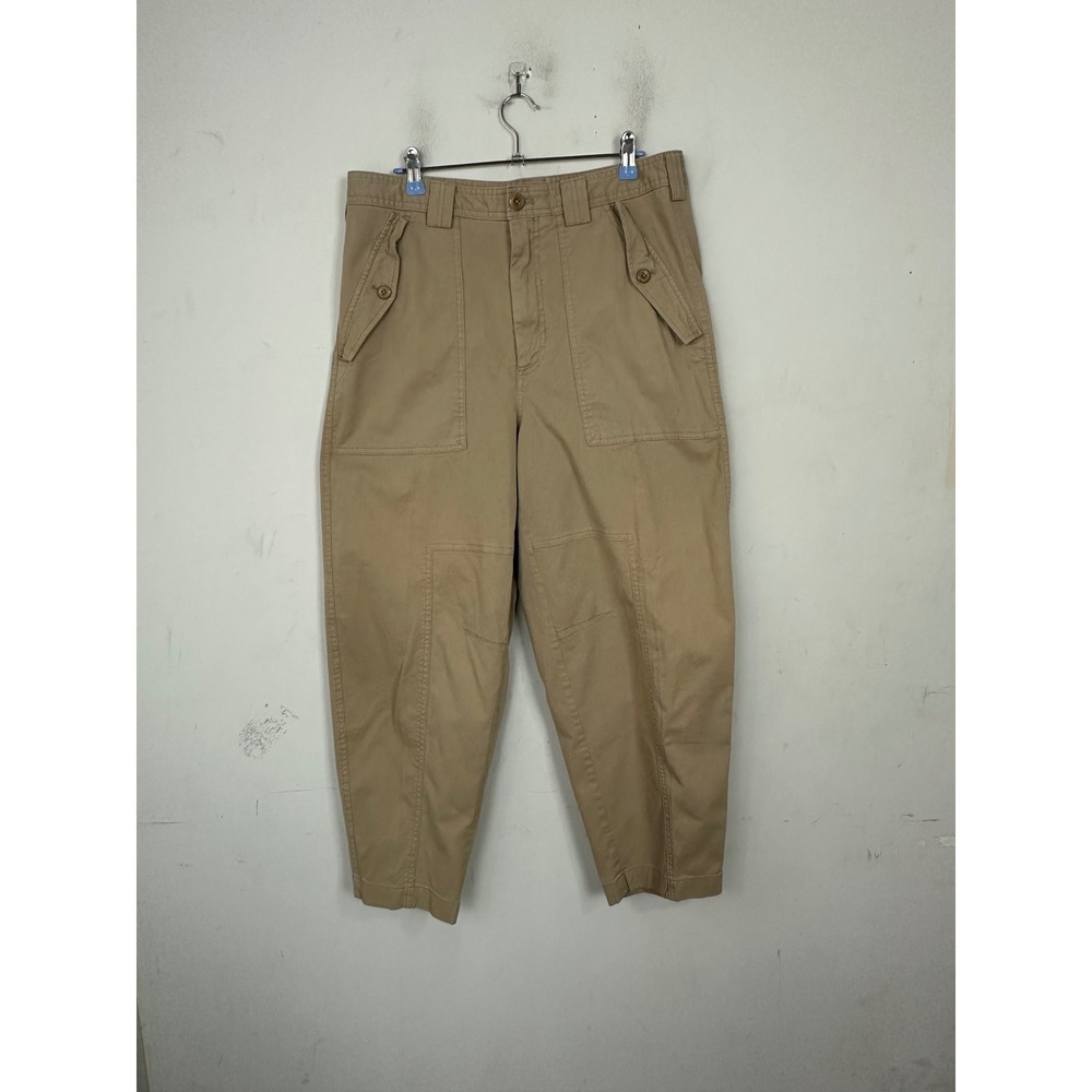 Banana Republic Khaki Barrel Utility Pants Tan High Rise Tapered 8 802802-04